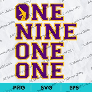 Black Fraternity Omega One Nine One One Includes EPS, SVG & PNG. Digital Download