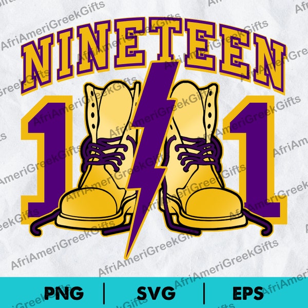 Omega Fraternity Nineteen 11 Thunder Boots Includes SVG & PNG. Digital Download.