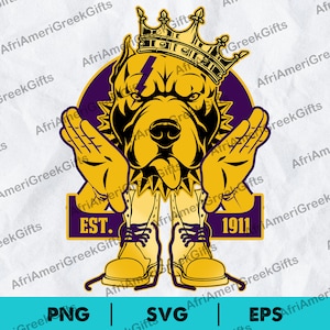 Black Fraternity Omega 1911 Hand Sign Bulldog Words Includes EPS, SVG & PNG. Digital Download