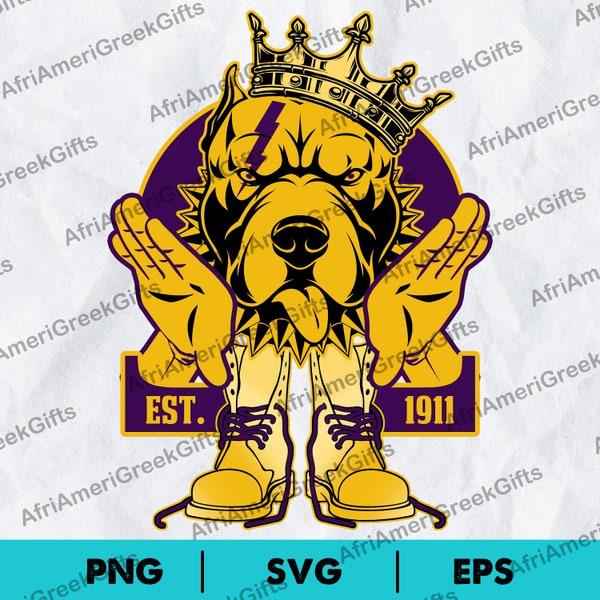 Black Fraternity Omega 1911 Hand Sign Bulldog Words Includes EPS, SVG & PNG. Digital Download