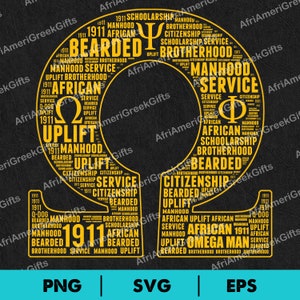 Black Fraternity Omega 1911 Words Includes EPS, SVG & PNG. Digital Download