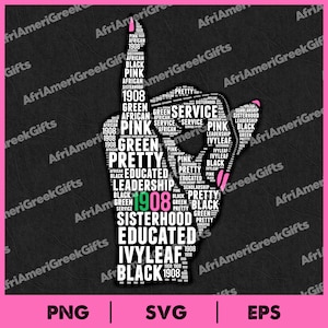 Womens AKA Hand Sign Words Includes Eps, Svg & Png. AKA Digital Download.