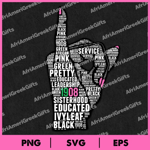 Womens AKA Hand Sign Words Includes Eps, Svg & Png. AKA Digital Download.