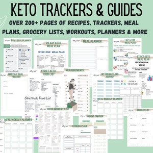 Complete Keto Trackers | Keto Grocery List | 3 Keto Meal Plans| Keto Weight Loss Tracker | Keto Planner | Keto Recipes | Keto Workbook