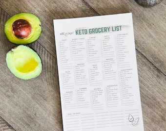 KETO Grocery List Notepad, Organized Groceries Notepad, Shopping List Keto Diet Notepad Low Carb Notepad, mom gift, Shower Gift
