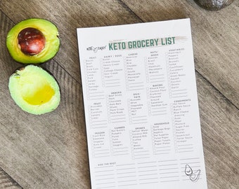 KETO Grocery List Notepad, Organized Groceries Notepad, Shopping List Keto Diet Notepad Low Carb Notepad, mom gift, Shower Gift