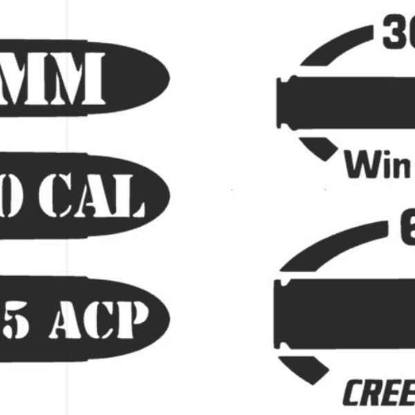 Rifle and Pistol Caliber Decals