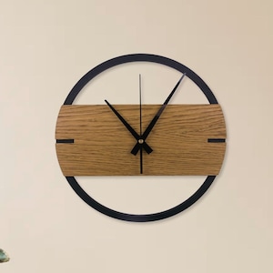 Wanduhr aus Holz, Wanduhr Unikat, Holz Wanduhr, Holzuhr, große Uhr, Holzuhr, Holz Wanduhr, Eiche Wanduhr Bild 2