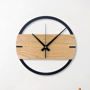 Wooden Wall Clock, Wall Clock Unique, Wood Wall Clock, Wooden Clock, Large Clock, Wooden Clock, Wood Wall Clock, Oak Wall Clock | HONEY