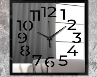 Mirror Wall Clock, Mirror Wall Decor, Clock for Wall, Modern Wall Clock, Elegant Clock, Wall Clock Unique, Wall Clock Modern Kitchen