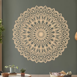 Élégant mandala en bois, décoration d'art murale en bois, fleur, décoration d'intérieur, art mural mandala en bois, panneau mural en bois pour chambre à coucher, décoration de salon image 1