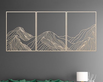 Mountain Wall Art Wood, Mountain Wall Decor wooden, Mountain Wall Decor, Wooden Geometric Mountain, Wood Wall Modern Panel