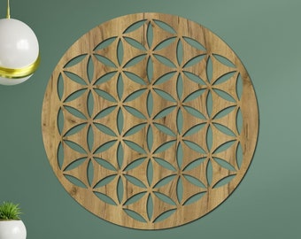 Symmetrie Mandala | Wandkunst | Holzdekoration | Großes Mandala | Wandbehang | Holzdekor | Geometrie Symmetrie | Geschenk für Sie
