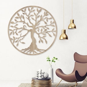 Arte murale dell&#39;albero della vita in legno, Arte murale dell&#39;albero, Quadri murali in legno, Decorazioni murali per soggiorno, Arazzi, Decorazioni per camera da letto, Rami da parete 3D