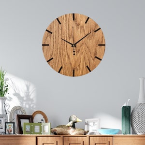 Oak Wooden Wall Clock Engraving Laser Cut Decorative Wall Clock Wooden Clock Wall Hangings Home Wall Clock Modern Clock | Thickness: 3.6 mm