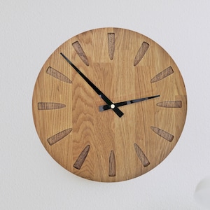 Wooden Wall Clock, Oak Wall Clock, Modern Clock Home Decoration,  Real Oak Wood Wall Clock, Large Wood Wall Clock, Unique Wall Wooden Clock