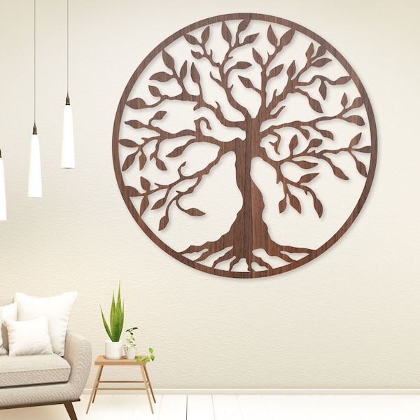 Houten muurkunst levensboom: HDF-decor houten paneel