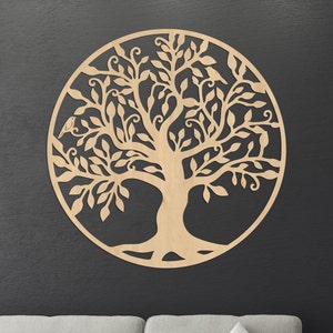 Art mural arbre de vie, art déco en bois, décoration murale en bois, décoration murale intérieure, arbre de vie en bois, art mural arbre en bois pour la maison image 4