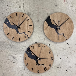 Unique Poplar Wooden Wall Clock, Minimalist Decorative Clock, Wooden Clock, Wall Hangings, Wall Clock, Modern Clock, Elegant clock