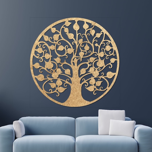 Populierenhouten muurkunst levensboom: decoratie stamboom
