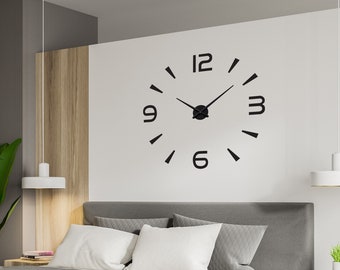 Reloj de pared grande, pegatina de reloj de pared 3D, decoración del hogar, reloj de pared con espejo, reloj de bricolaje 3D de diseño moderno acrílico, reloj de pared grande para sala de estar