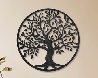 Décoration murale arbre de vie | Décoration murale en bois | Décoration en bois | Arbre de vie | Arbre en bois | Décoration d'intérieur | Peinture sur une décoration murale en bois