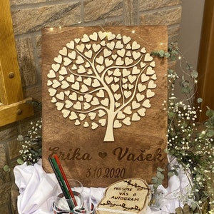 Custom Wedding Guest Book Alternative Tree Wood Wooden Sign for Guest Wooden Wedding Guest Book Wooden Guest Board Wedding Invitation Sign