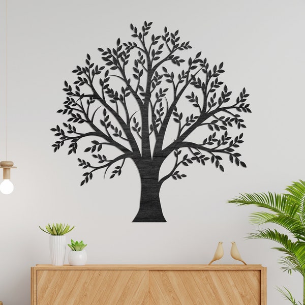 Tree Leaf Leaves, Family Tree Wall Art Decor, Wooden Tree Decoration, Tree of Life Wall Decoration, Home Decor, Wooden Decoration