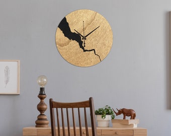 Horloge murale en bois de peuplier unique vierge, horloge décorative minimaliste, horloge en bois, tentures murales, horloge murale, horloge moderne | 30cm