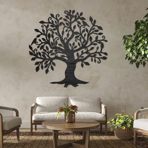 Branches Tree Wall Decor Wood Wall Art Wooden decoration Tree of life Wood tree Home Decoration Painting on a wood wall Black
