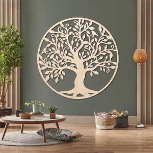 Decorazione da parete albero della vita / Arte da parete in legno / Decorazione in legno / Albero della vita / Albero di legno / Decorazione domestica / Dipinto su una decorazione da parete in legno immagine 1