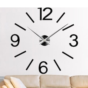 DIY 3D Wall Clock, Wall Home Decoration, Mirror Wall Clock, Acrylic Modern 3D Clock for Homeowners, Large Living Room clock