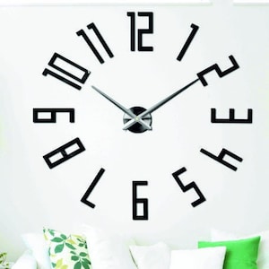 DIY 3D Wall Clock, Wall Home Decoration, Mirror Wall Clock, Acrylic Modern 3D Clock for Homeowners, Large Living Room clock