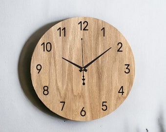 Reloj de pared Reloj de pared de madera Cocina Reloj de pared grande para pared Reloj de madera Reloj de pared Reloj de pared moderno de madera Números / Espesor: 3,6 mm