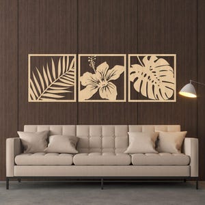 Monstera Leaf Wall Art: HDF Tropical Home Decor