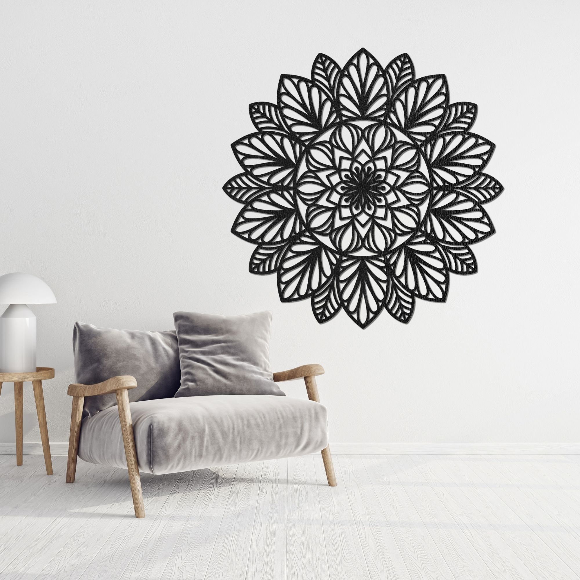 木製マンダラ壁装飾、HDF木製アート、大型壁掛け - Etsy 日本