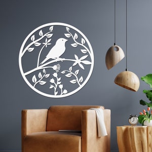Holzwand Mandala Zuhause Wandbehang Dekor Vogelnest Design aus Holz Eleganz und natürliche Schönheit für Ihren Wohnraum White