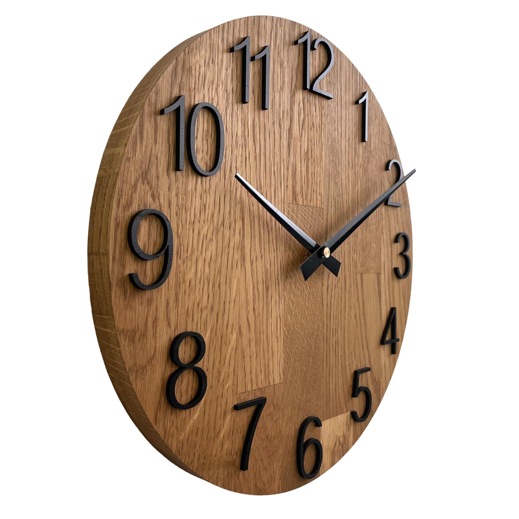 Large Oak Wood Wall Clock: Silent, Modern Minimalist Decor - Etsy