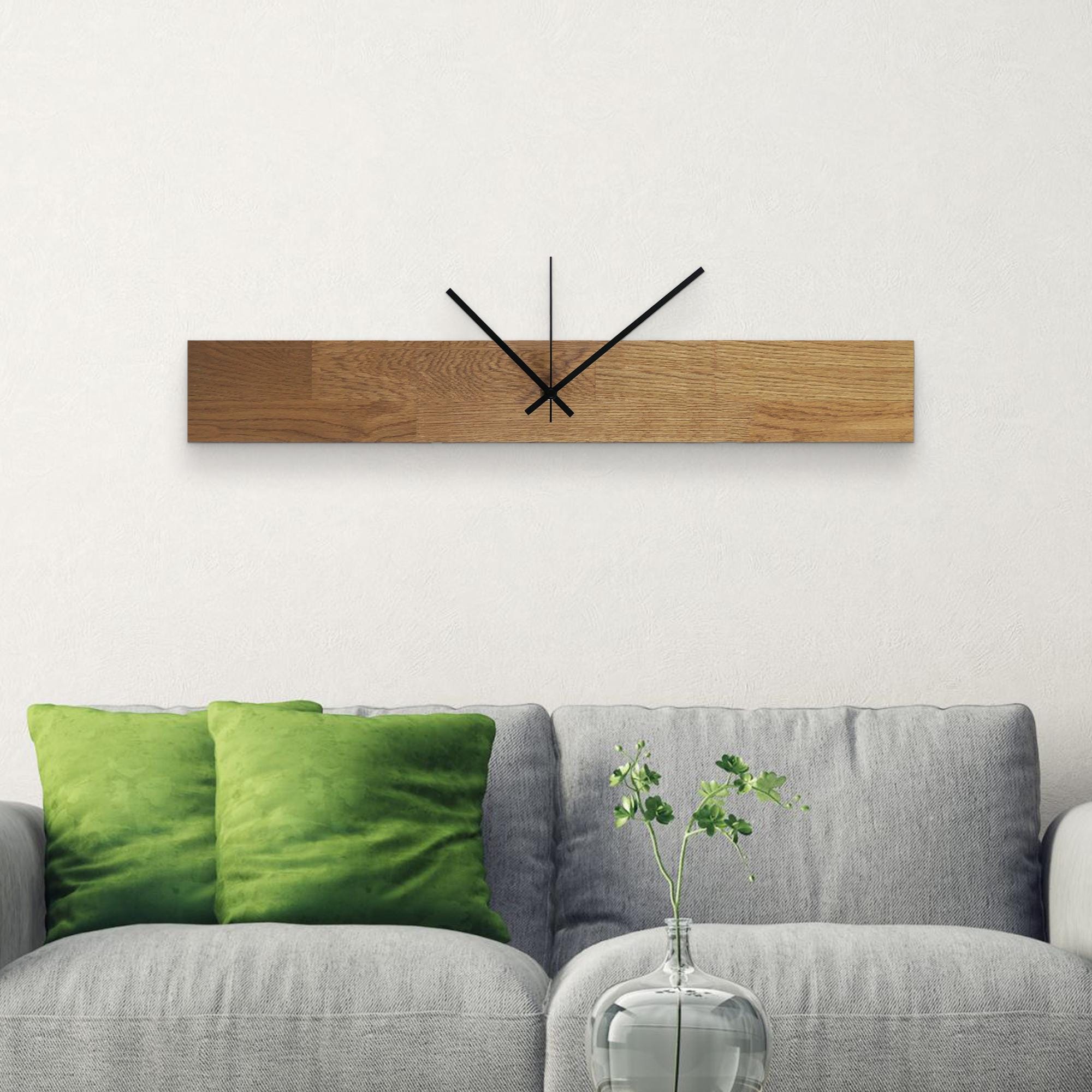 Vertical Clock Ruler Handmade Vertical Oak Wall Clock: Slim Scandinavian Design - Etsy