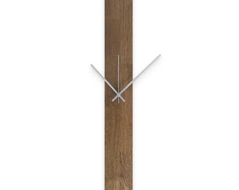 Slim Oak Wood Wall Clock: Scandinavian Style, Modern Home Decor