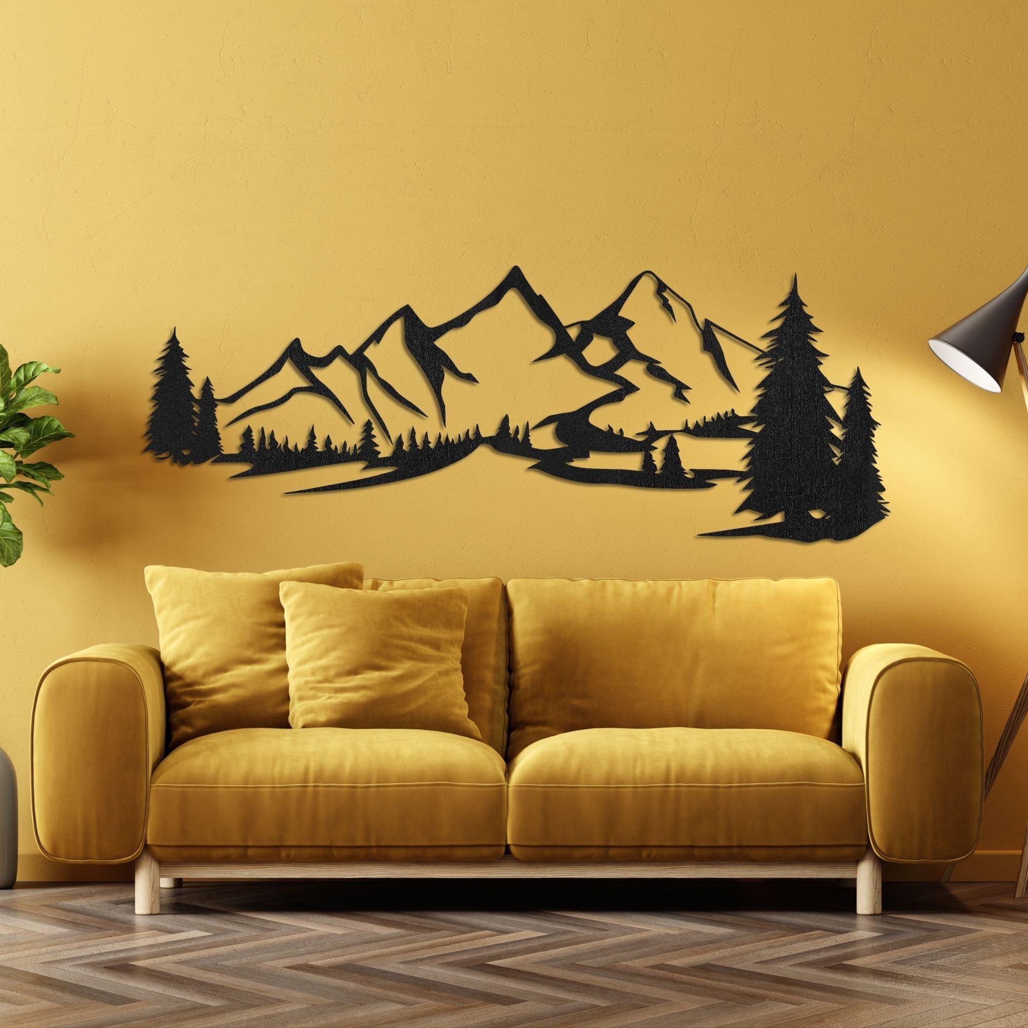 Hyidecorart Wandbild Berglandschaft Mit Holzrahmen – 50x100 Cm, Leinwanddruck, Fertig Zum Aufhängen