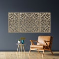 Black Wooden Mandala Wall Art: Boho Triptych Panel, Laser Cut Decor product logo