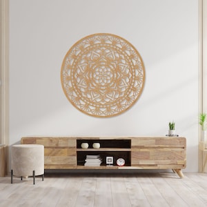 Mandala in pizzo in legno, decorazione d'arte da parete per la famiglia, decorazione mandala in legno, decorazione da parete fiore della vita, decorazione per la casa, regalo di decorazione in legno Beech
