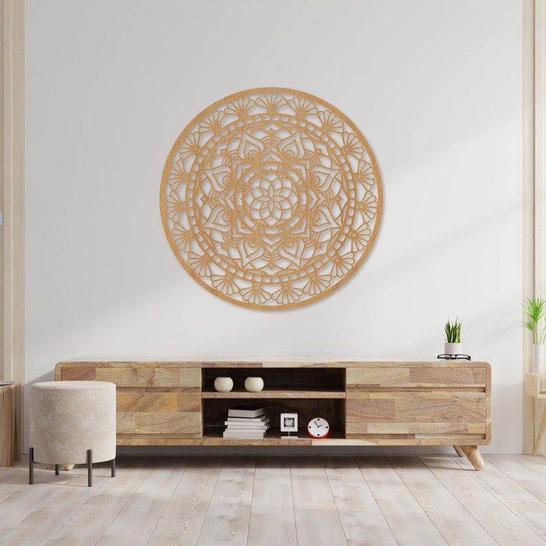 Mandala in pizzo in legno, decorazione d'arte da parete per la famiglia, decorazione mandala in legno, decorazione da parete fiore della vita, decorazione per la casa, regalo di decorazione in legno Beech