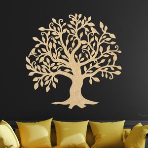 Décoration murale d'arbre branches Décoration murale en bois Décoration en bois Arbre de vie Arbre en bois Décoration d'intérieur Peindre sur un mur en bois Honey