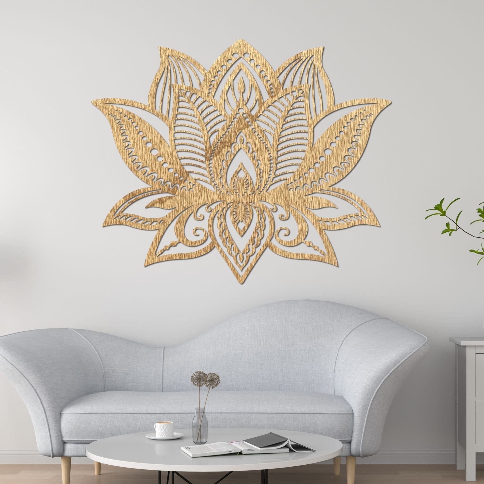 Lotus Wall Flower, Wall Art,Woode Decoration, Wall Hanging, Wood Decor, Living Room Decor, Large Decor, Spiritual Decor Living Room