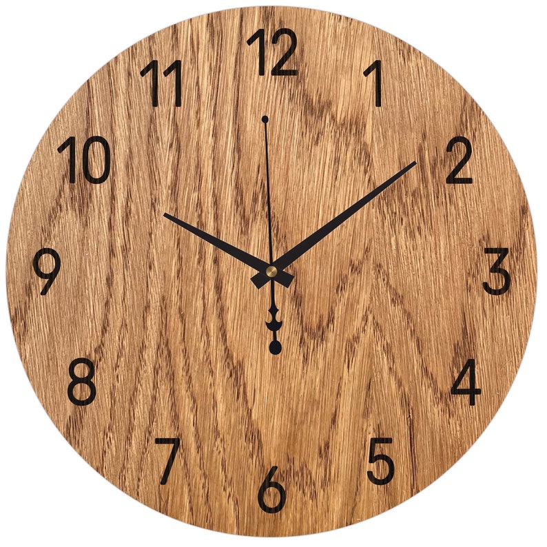 Horloge murale en bois Horloge murale de cuisine Grande horloge murale pour mur Horloge en bois Horloge murale Horloge murale moderne en bois Chiffres Epaisseur : 3,6 mm image 4