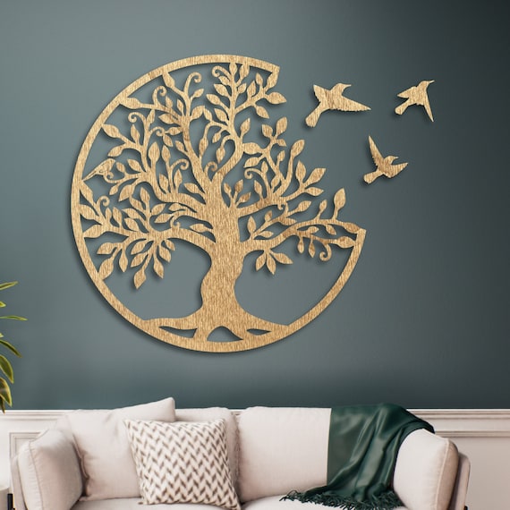 Arbre De Vie Mural Vintage Avec Cadrans De Montres - Fait Main - Déco Salon