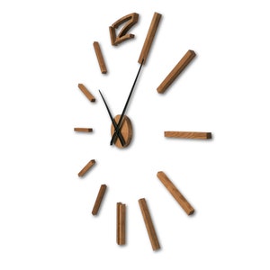 Big Effect Wall Clock Wooden Wall Clock Silent Large Desing Clock Diameter Minimalist Oak Wood Clock Oversized 3D Wall Modern Clock DIY 3072