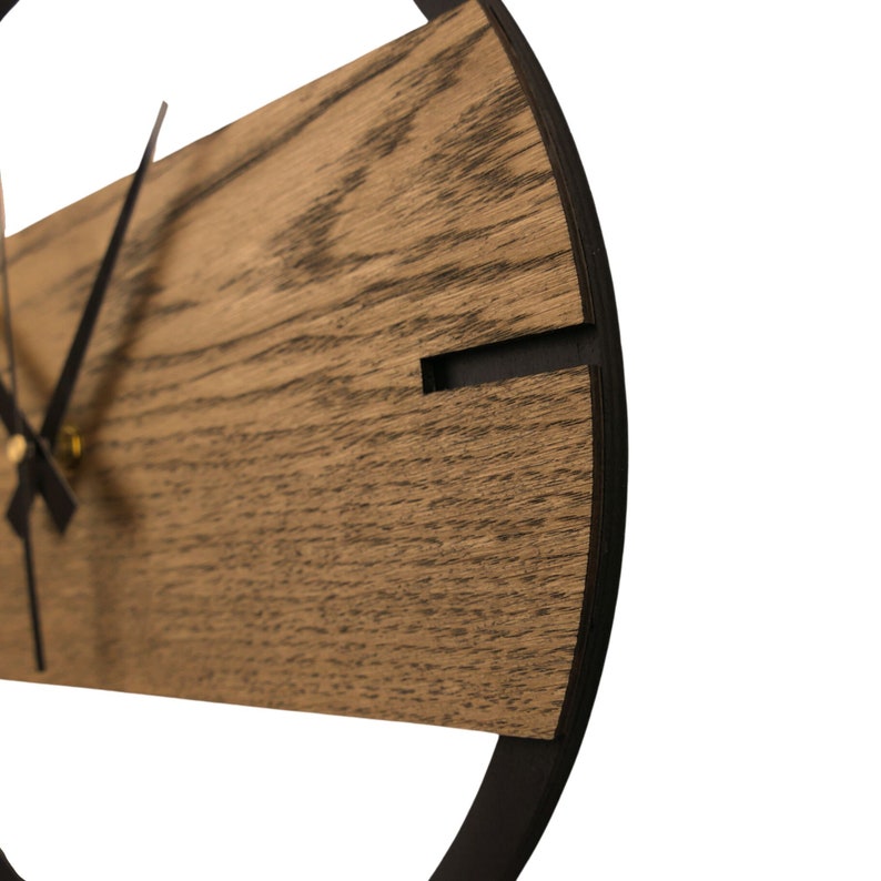 Horloge murale en bois, horloge murale unique, horloge murale en bois, horloge en bois, grande horloge, horloge en bois, horloge murale en bois, horloge murale en chêne image 6